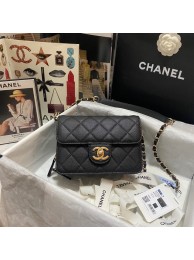 Imitation Chanel Flap Shoulder Bag Grained Calfskin AS3002 black HY2754ye39
