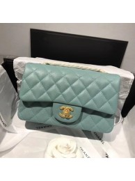 Imitation Chanel Flap Shoulder Bag Original Caviar Leather CF1116 light green HY20545EY79