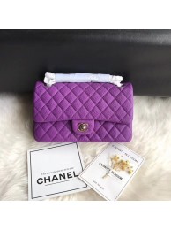 Imitation Chanel Flap Shoulder Bag Original Deer leather A1112 purple silver chain HY6729Fo38