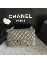 Imitation Chanel Flap Shoulder Bags Grey Original Patent Leather CF1112 Silver HY17383Tm92
