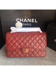 Imitation Chanel Flap Shoulder Bags Marroon Original Calfskin Leather CF1113 Gold HY23207Dl40
