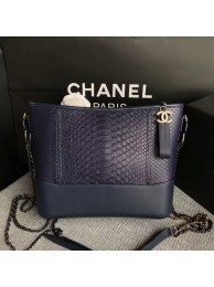 Imitation Chanel Gabrielle Shoulder Bag Original Python Leather A93842 Blue HY24840Za30