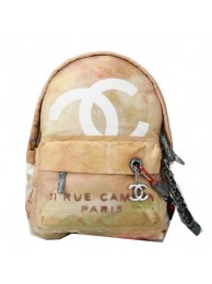 Imitation Chanel Graffiti Printed Canvas Backpack A92353 Apricot HY16400zn33