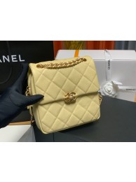 Imitation Chanel Grained Calfskin Backpack Original Leather AS3108 yellow HY23712SU58