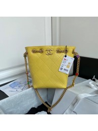 Imitation Chanel Lambskin bucket bag AS2381 yellow HY25397Dl40