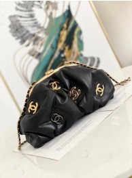 Imitation Chanel Lambskin clutch AS2137 black HY16293Xr29