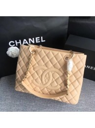 Imitation Chanel LE Boy Grand Shopping Tote Bag GST Apricot Cannage Pattern A50995 Gold HY27008Ug88