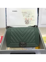 Imitation Chanel Leboy Original caviar leather Shoulder Bag V67086 green silver chain HY1070zn33