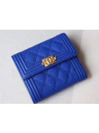 Imitation Chanel Matelasse Bi-Fold Wallet Blue Cannage Patterns A48980 Gold HY26669lH78