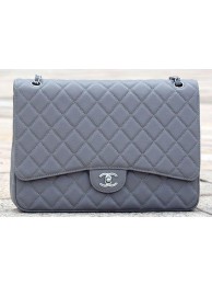 Imitation Chanel Maxi Quilted Classic Flap Bag Grey Cannage Pattern A58601 Silver HY8415Za30