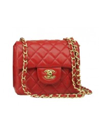 Imitation Chanel mini Classic Flap Bag Red Leather 1115 Gold Chain HY14069ye39