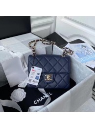 Imitation CHANEL mini flap bag AS2468 Navy Blue HY8017SU58