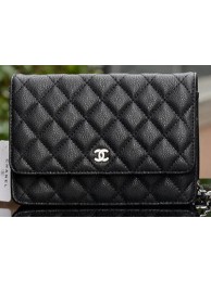 Imitation Chanel mini Flap Bag Black Cannage Pattern A33814 Silver HY16781VO34
