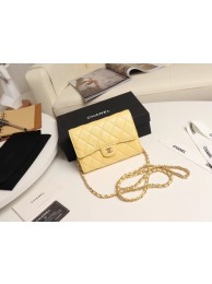 Imitation Chanel mini flap bag Grained Calfskin A84512 yellow HY4039lH78