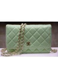 Imitation Chanel mini Flap Bag Green Patent Leather A33814P Gold HY4653RC38