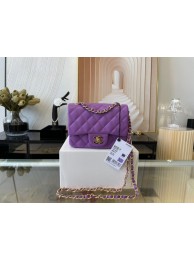 Imitation Chanel MINI Flap Bag Original Sheepskin Leather 1115 purple HY16080Za30