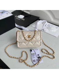 Imitation Chanel mini flap bag Sheepskin & Gold-Tone Metal AP1738 Beige HY3153Xr29