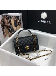 Imitation CHANEL mini flap bag with top handle AS2431 black HY18409Fo38