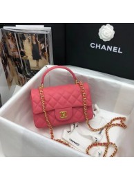 Imitation CHANEL mini flap bag with top handle AS2431 rose HY17130zn33