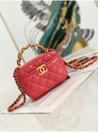Imitation Chanel mini Shoulder Bag Lambskin & Gold-Tone Metal AS2178 red HY26857Dl40