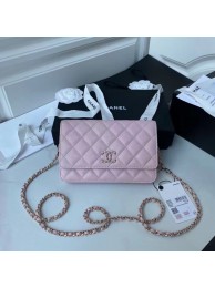 Imitation CHANEL mini wallet on chain AP2136 pink HY21075SU34