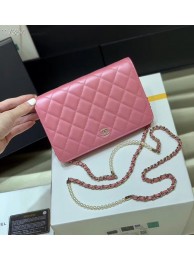 Imitation Chanel mini wallet on chain Gold-Tone Metal A84277 pink HY21939SU87