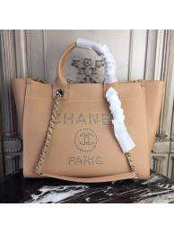 Imitation Chanel original Calfskin Leather Tote Bag 78900 apricot HY21747Dl40