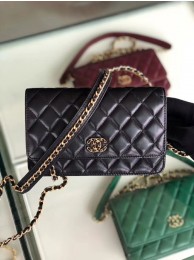 Imitation Chanel Original Leather Chain Wallet AP0724 black HY21275EY79