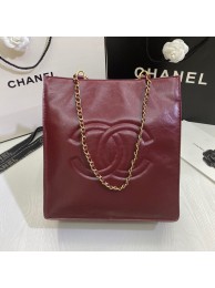 Imitation Chanel Original Leather Tote Shopping Bag AS1942 Wine HY1150Nj42