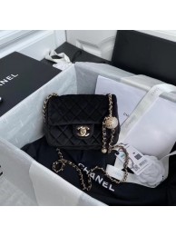 Imitation Chanel Original Small velvet flap bag AS1115 black HY26620zn33