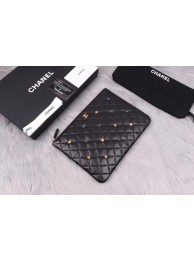Imitation Chanel pouch Lambskin & Gold-Tone Metal A81619 black HY19686sJ18