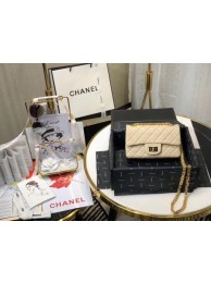 Imitation Chanel Shoulder Bag Original Leather Off White AS0874 Gold HY2181VO34