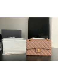 Imitation Chanel Small Classic Handbag Sheepskin Gold-Tone Metal A01113 Taupe HY3497Dl40