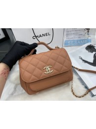 Imitation Chanel small flap bag Calfskin & Gold-Tone Metal A93749 brown HY16653Tm92