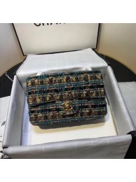Imitation CHANEL Tweed Calfskin -Tone & Gold-Tone Metal AS1116 green HY19321sJ18