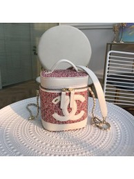 Imitation CHANEL Tweed vanity case Gold-Tone Metal AS1336 pink HY13909SU87