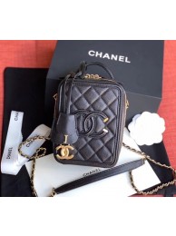 Imitation Chanel vanity case Grained Calfskin & Gold-Tone Metal AS0988 black HY25570Za30