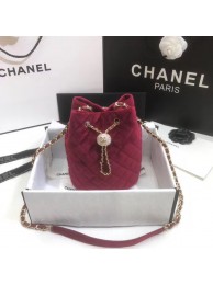 Imitation Chanel velvet Drawstring bag AS1894 Burgundy HY22654lH78