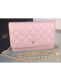Imitation Chanel WOC mini Flap Bag Pink Sheepskin A5373 Gold HY35QN34