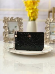Imitation Chanel zipped wallet Goatskin AP31504-1 Black HY17518Ug88