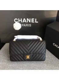 Imitation Cheap Chanel Flap Shoulder Bags Black Original Calfskin Leather CF1112 Gold HY6588fV17
