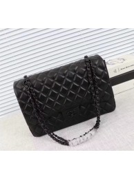 Imitation Cheap Chanel Maxi Classic Flap Bag Sheepskin Leather A58601 Black HY1478fV17
