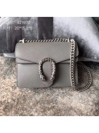 Imitation Cheap Gucci Dionysus Lichee Pattern Mini Shoulder Bag 421970 grey HY16078fV17