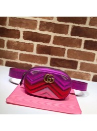 Imitation Cheap Gucci GG Marmont matelasse leather belt bag 476434 Fuchsia&red& pink HY5128fV17