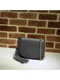 Imitation Cheap Gucci Soho Chain Shoulder Bag Calfskin Leather 323190 Grey HY12063fV17