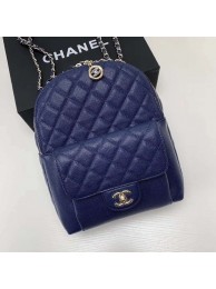Imitation Fashion Chanel Grained Calfskin & Gold-Tone Metal backpack AS0004 blue HY17459kd19