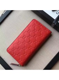 Imitation Fashion Gucci Signature Zip Around Wallet 410102 Red HY5049kd19