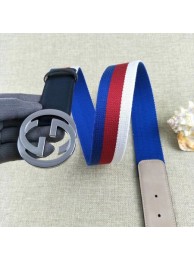 Imitation Gucci 40mm Leather Black Belt GG57560 Silver HY16667Oz49