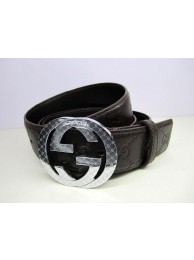 Imitation Gucci Belts GG028 Brown Silver HY598Xr29
