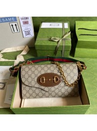 Imitation Gucci canvas Horsebit 1955 small bag 677286 brown HY10211VO34